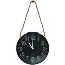 Ver imagem 1 de Relógio de Parede Black Quartz Redondo com Corda de Sisal
