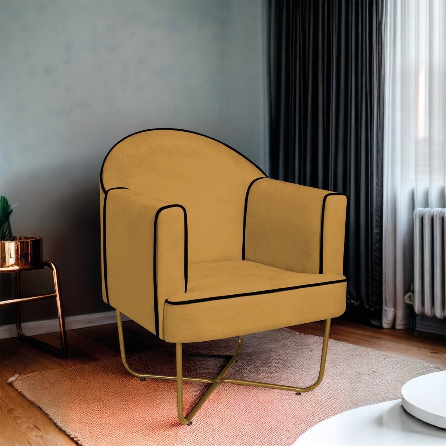 Poltrona Decorativa para Sala de Estar Base X Eva - 1