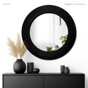 Ver imagem 2 de Espelho Decorativo Madrid Corino 100cm Redondo Preto