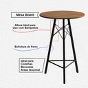 Ver imagem 2 de Conjunto Mesa Bistrô Redonda Estrutura em Ferro Preto com Tampo Freijó com 2 Banquetas Eames Preta