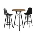 Ver imagem 6 de Conjunto Mesa Bistrô Redonda Estrutura em Ferro Preto com Tampo Freijó com 2 Banquetas Eames Preta