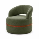 Ver imagem 2 de Poltrona Decorativa Sala de Estar Luna Linho M6 - Monari Design Cor:Verde