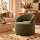 Ver imagem 1 de Poltrona Decorativa Sala de Estar Luna Linho M6 - Monari Design Cor:Verde
