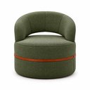 Ver imagem 3 de Poltrona Decorativa Sala de Estar Luna Linho M6 - Monari Design Cor:Verde