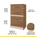 Ver imagem 2 de Cômoda 4 Gavetas 54 X 86 Cm Cairo Mdp Flex Canelato Natura - Clicklar