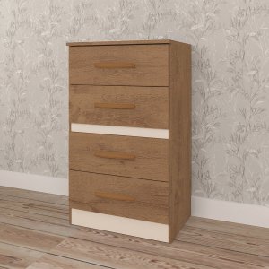Cômoda 4 Gavetas 54 x 86 Cm Cairo MDP Flex Canelato Natura - ClickLar