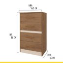 Ver imagem 3 de Cômoda 4 Gavetas 54 X 86 Cm Cairo Mdp Flex Canelato Natura - Clicklar