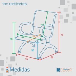 Cadeira Longarina com Est Cromada 1 Lugar Colors Marrom Escuro - 2