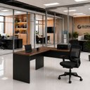 Ver imagem 1 de Mesa de Escritório em L 120x60cm + Cadeira Ergonômica Reclinável com Apoio Lombar,Pistão Classe 4