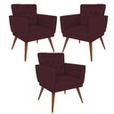 Ver imagem 1 de Kit 3 Poltronas Nina com Capitone - Bordô