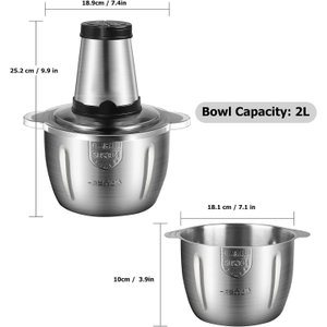 Triturador Alimentos Carne Legumes Elét 2l Inox Profissional