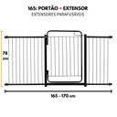 Ver imagem 3 de Portãozinho Pet Grade de Metalon Bebê Cachorro 165 a 170 Cm:preto