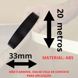 Fita de Borda Abs Preto Tx Fosca 33mm X 2mm X 20m para Moveis Acabamento Mdf - 3