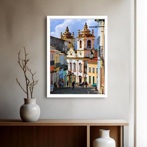 Quadro Decorativo Salvador Ladeira - 70x50cm:moldura Preta