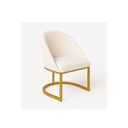 Ver imagem 3 de Cadeira Jantar Meia Lua Base Metal Gold Veludo Bege - Montanaris Decor