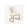 Cadeira Jantar Meia Lua Base Metal Gold Veludo Bege - Montanaris Decor - 3