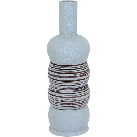 Vaso Decorativo Enfeite Casa Cerâmica 43x14x14cm Bege