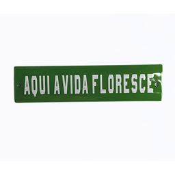 Placa Decorativa Esmaltada - Aqui a Vida Floresce. - Casa Toco - 1