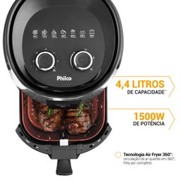 Fritadeira Air Fryer Philco Pfr15pi Redstone 4,4l 1500w 127v - 6 Fritadeira Air Fryer Philco Pfr15pi Redstone 4,4l 1500w 127v - 6