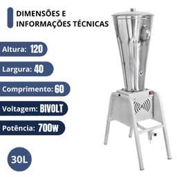 Liquidificador Industrial Basculante 30l Baixa Rotação Bivolt Jl Colombo - 2