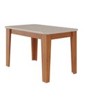 Ver imagem 1 de Mesa para Sala de Jantar Estela 1,30 c/Vidro Marrom/Cinamomo/Offwhite
