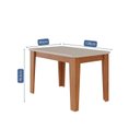 Ver imagem 2 de Mesa para Sala de Jantar Estela 1,30 c/Vidro Marrom/Cinamomo/Offwhite
