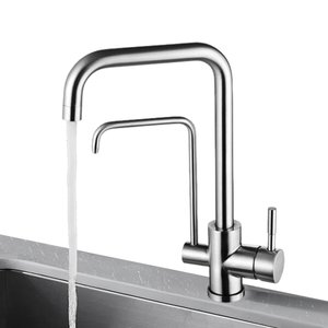 Torneira Monocomando Suporte de Filtro Bancada Cozinha Gourmet Inox Bica Alta