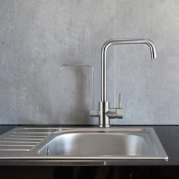 Torneira Monocomando Suporte de Filtro Bancada Cozinha Gourmet Inox Bica Alta - 4