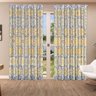 Cortina para Sala Estampada Amarela Âmbar 4,40m x 2,35m de altura ideal para varão simples de 3,00m - 1