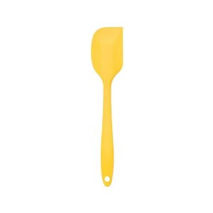 Espátula de Silicone Duplo Reta Pão Duro Pequena Amarelo 20,5cm - Oikos