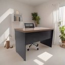 Ver imagem 3 de Mesa Reta 1,80m Escrivaninha Tampo de 40mm Ameixa Negra Atacadao Dos Moveis