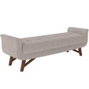 Ver imagem 1 de Puff Recamier Decorativo com Pés em Madeira 140 Cm Itália P05 Linho Cru- Lyam Decor