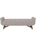 Ver imagem 3 de Puff Recamier Decorativo com Pés em Madeira 140 Cm Itália P05 Linho Cru- Lyam Decor
