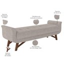 Ver imagem 6 de Puff Recamier Decorativo com Pés em Madeira 140 Cm Itália P05 Linho Cru- Lyam Decor
