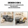 Escada 3 em 1 para Pets Gatos e Cachorros Escadinha Dobrável Portátil Multifuncional Ideal para Seu - 5