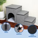 Ver imagem 3 de Escada 3 em 1 para Pets Gatos e Cachorros Escadinha Dobrável Portátil Multifuncional Ideal para Seu