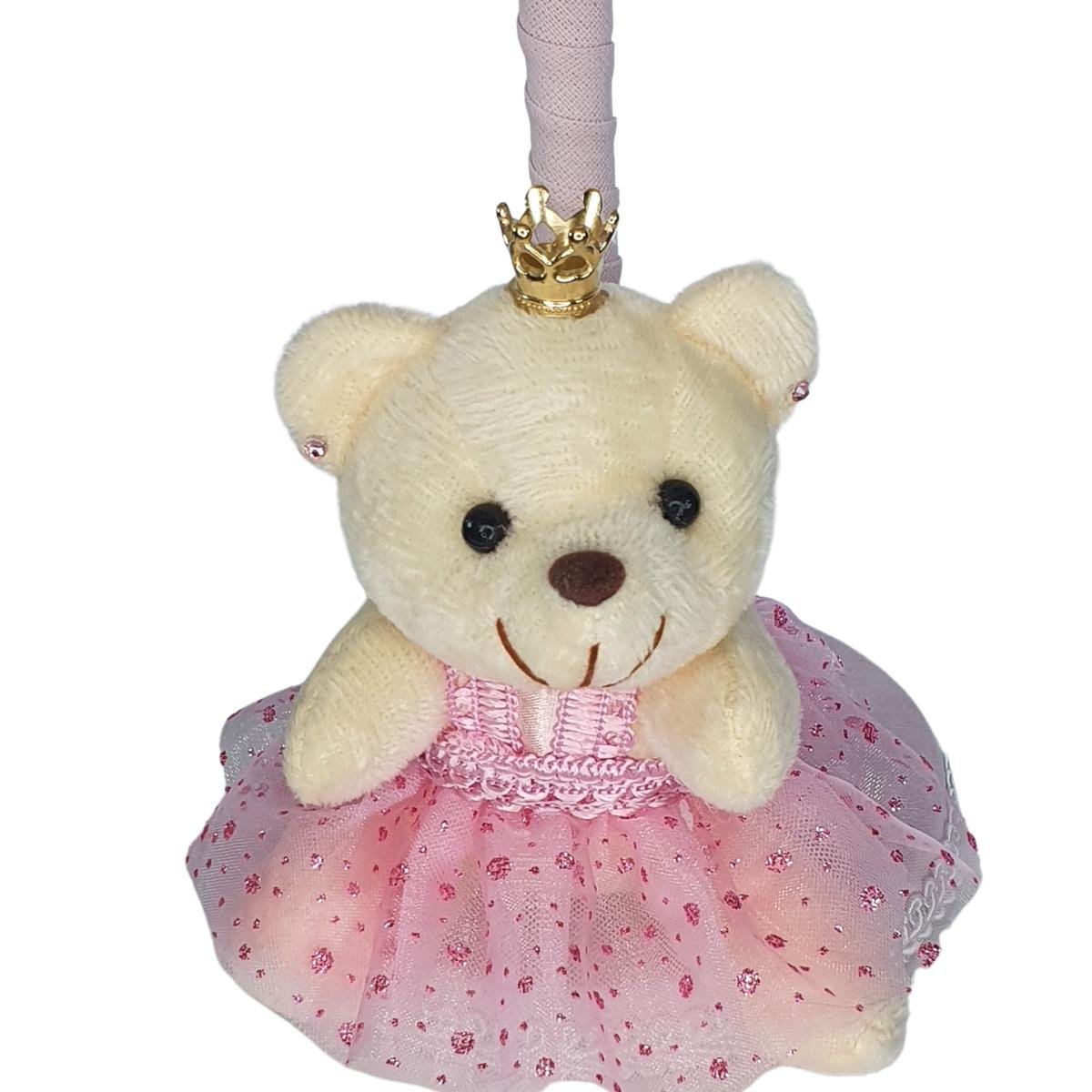 Abajur Infantil Liso Rosa Princesa Ursa Branca - 3