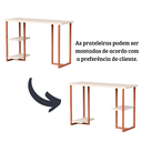 Ver imagem 4 de Escrivaninha com Prateleiras 120cm Mesa para Escritório Home Office Computador Off White/cobre