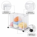 Ver imagem 2 de Cesto Roupa Suja Carrinho Lavanderia Triplo com Rodinha Casa