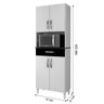 Cozinha Completa 5 Peças Iara 13 Portas e 5 Gavetas:Branco/Preto - 6