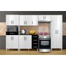 Cozinha Completa 5 Peças Iara 13 Portas e 5 Gavetas:Branco/Preto - 1