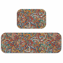 Ver imagem 2 de Kit Tapete de Cozinha 2 Peças Mandala Multicolor
