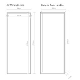 Kit Porta Completa 84x213x14 Esquerda com Ferragens Incoportas - 4