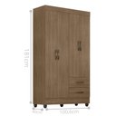 Ver imagem 2 de Roupeiro 4 Portas 2 Gavetas Lite Carvalho Oak 76cm Largura Quarto Solteiro Mdp