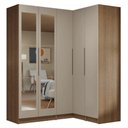 Ver imagem 2 de Guarda-Roupa Modulado de Canto 310 cm 5 Portas com Espelhos 2 Gavetas Rustic/Crema Neo Madesa 03
