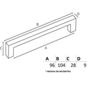 Ver imagem 2 de Puxador IL 080 - Acetinado - 96MM