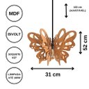 Ver imagem 3 de Luminária Teto tipo Pendente BORBOLETA MDF - Completa - Cor: Marrom