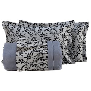 Colcha Firenze Casal Padrão 03 Peças - Percal 180 Fios C/ Babado Jacquard Dourados Enxovais Cinza