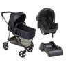 Carrinho de Bebe Moises Napoli Trio Preto Cobre + Bebe Conforto Grid + Base - Galzerano - 3