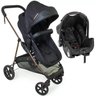Carrinho de Bebe Moises Napoli Trio Preto Cobre + Bebe Conforto Grid + Base - Galzerano - 2